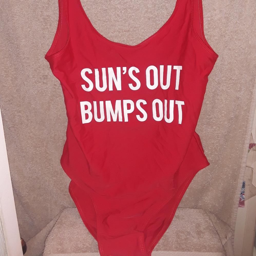 Suns Out Bumps Out Maternity Bathing Suit Large